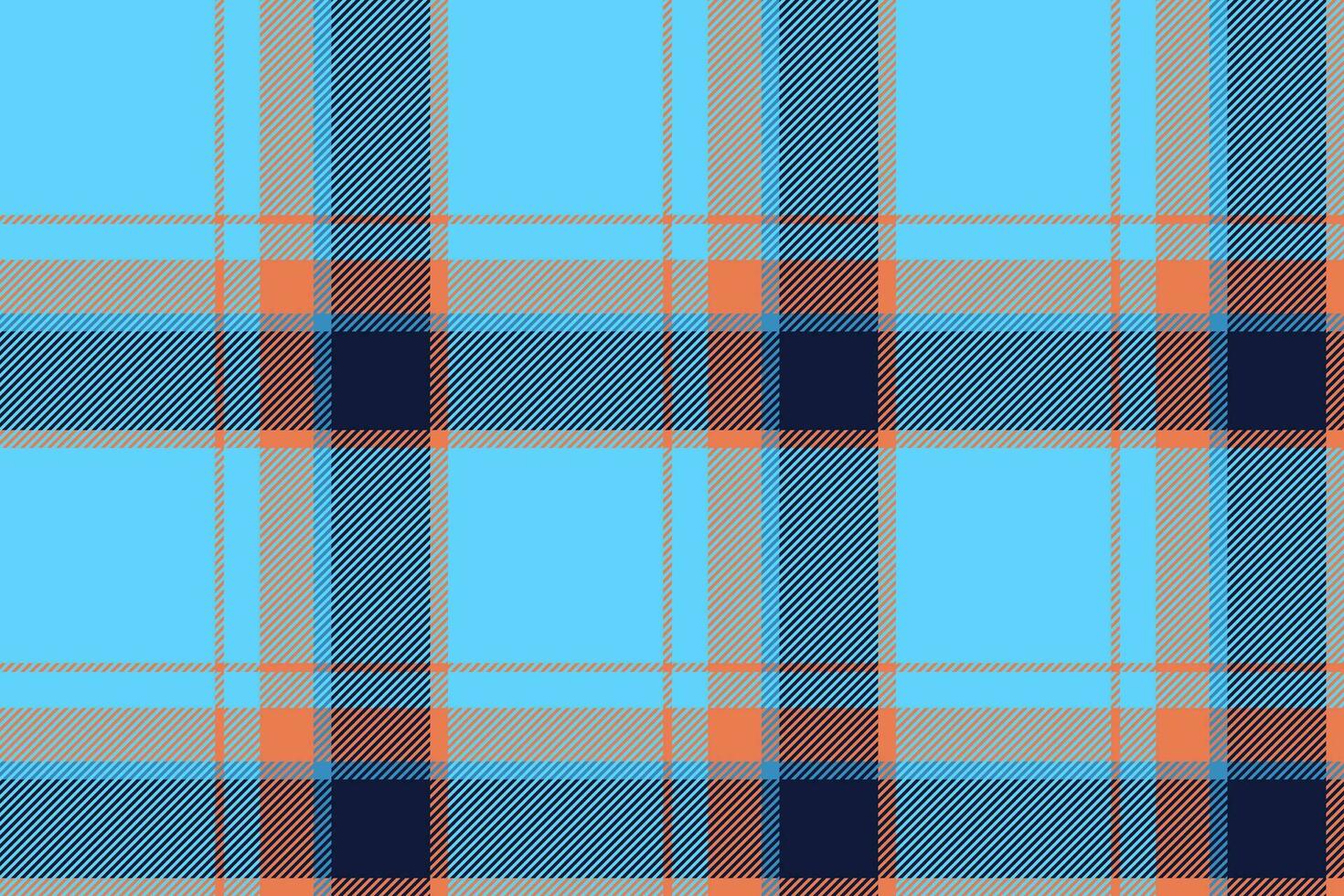 Plaid background, check seamless pattern in blue. Vector fabric texture for textile print, wrapping paper, gift card or wallpaper.
