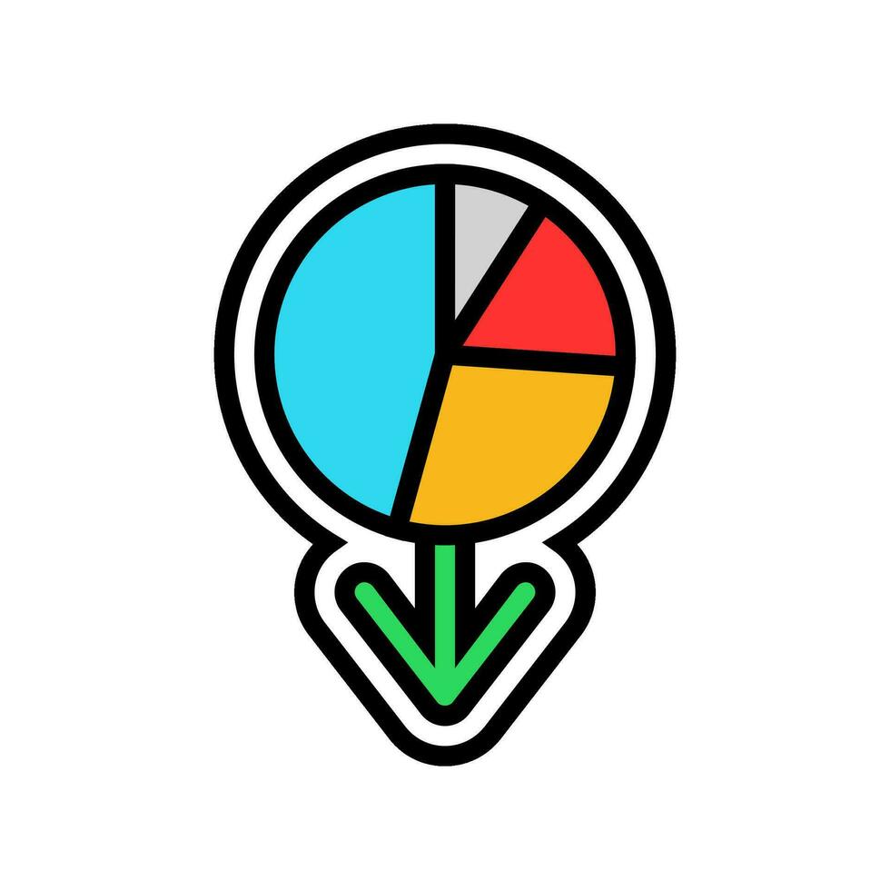 diagram loading statistical data color icon vector illustration