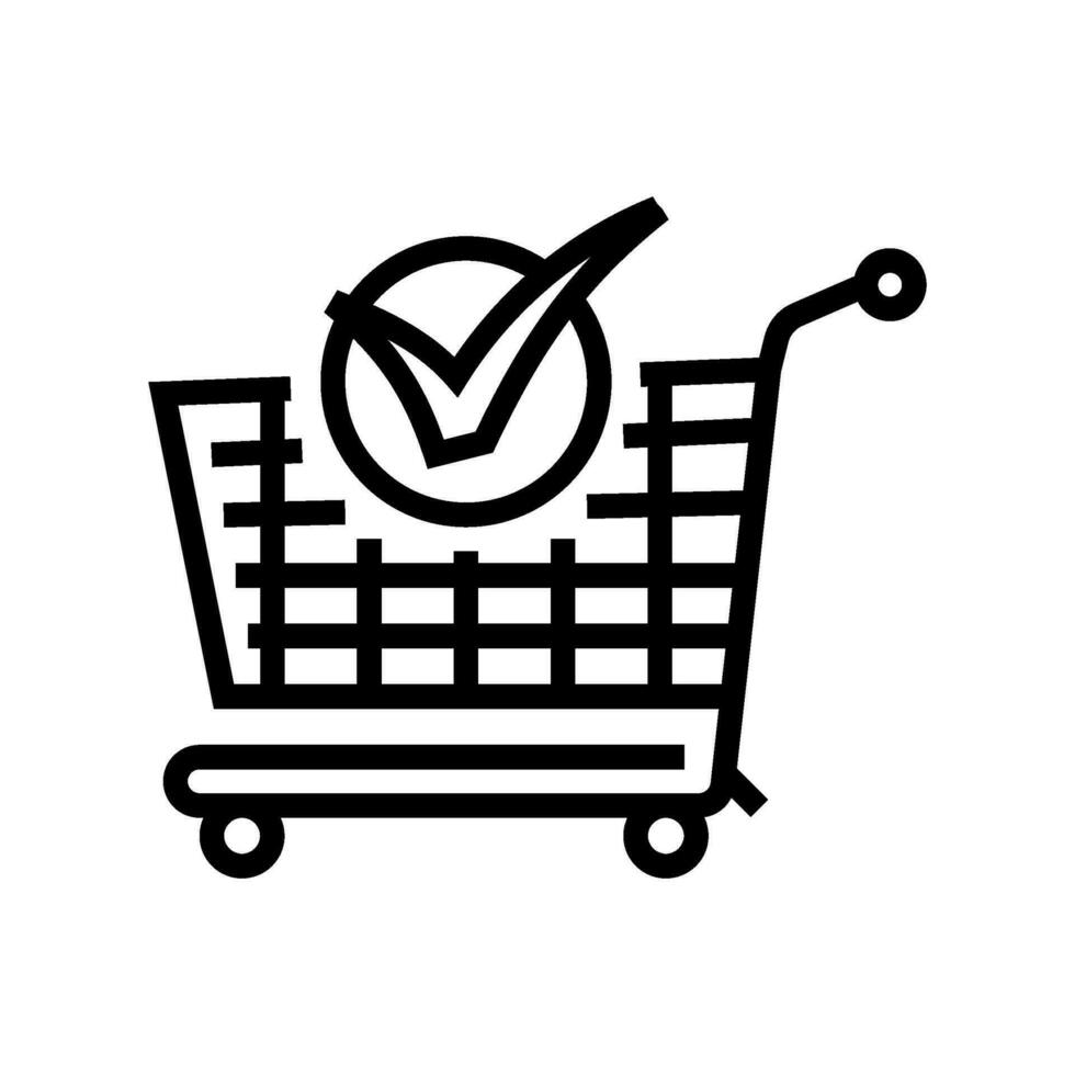 shopping cart mark circle line icon vector illustration