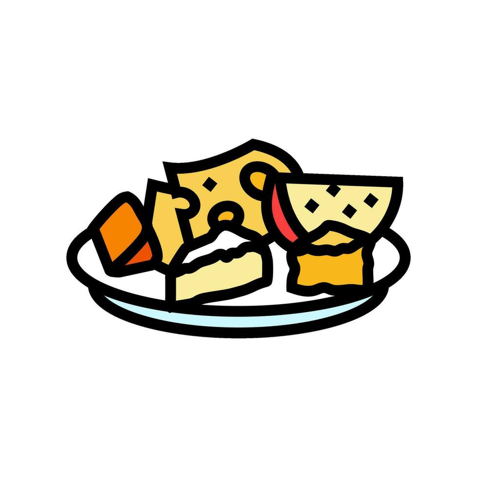 cheese platter french cuisine color icon vector illustration