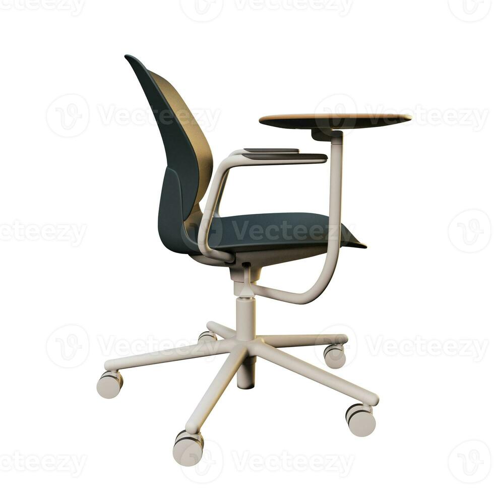 Modern accent chairs right side view 3d rendering. High quality transparent background image. photo