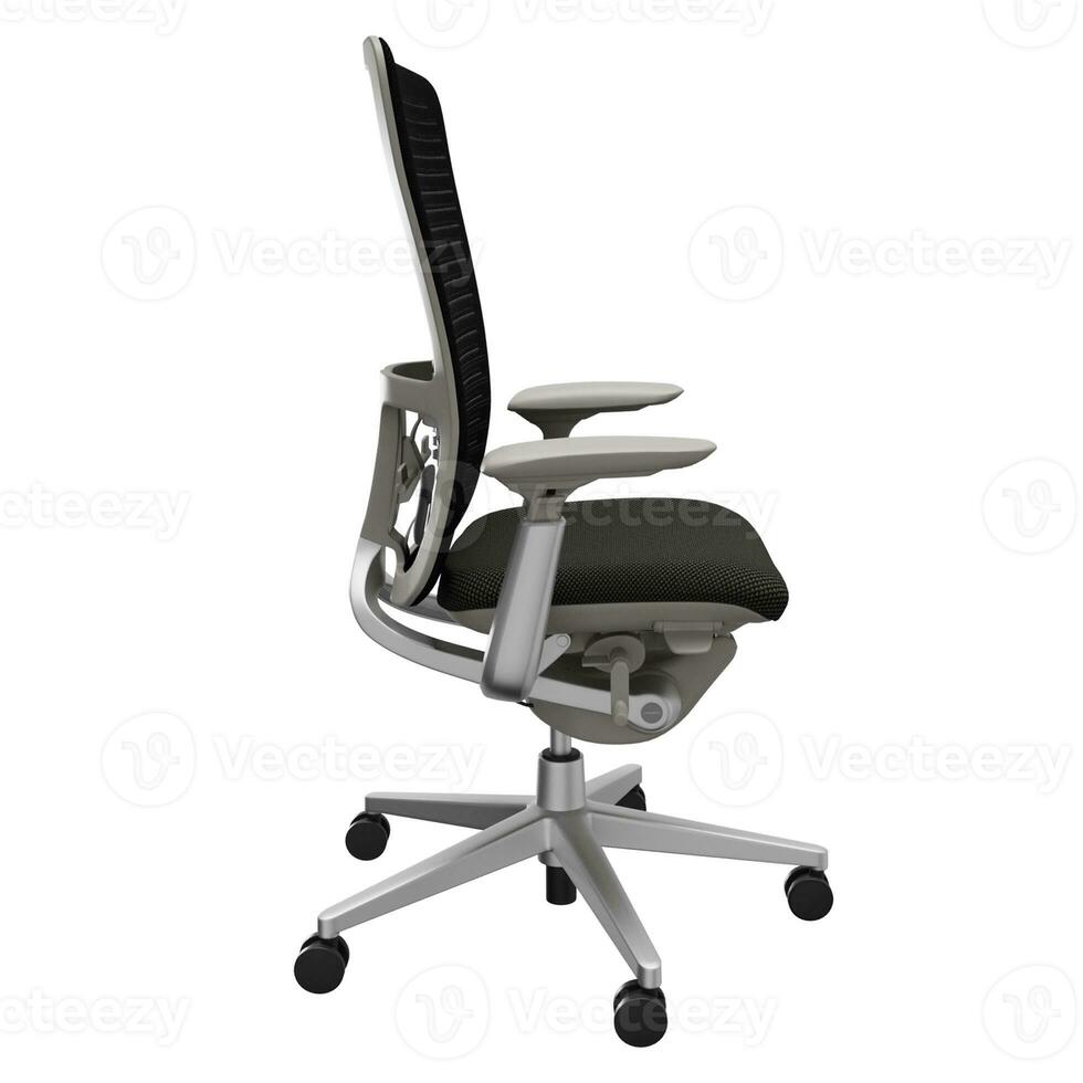 Modern accent chairs right side view 3d rendering. High quality transparent background image. photo