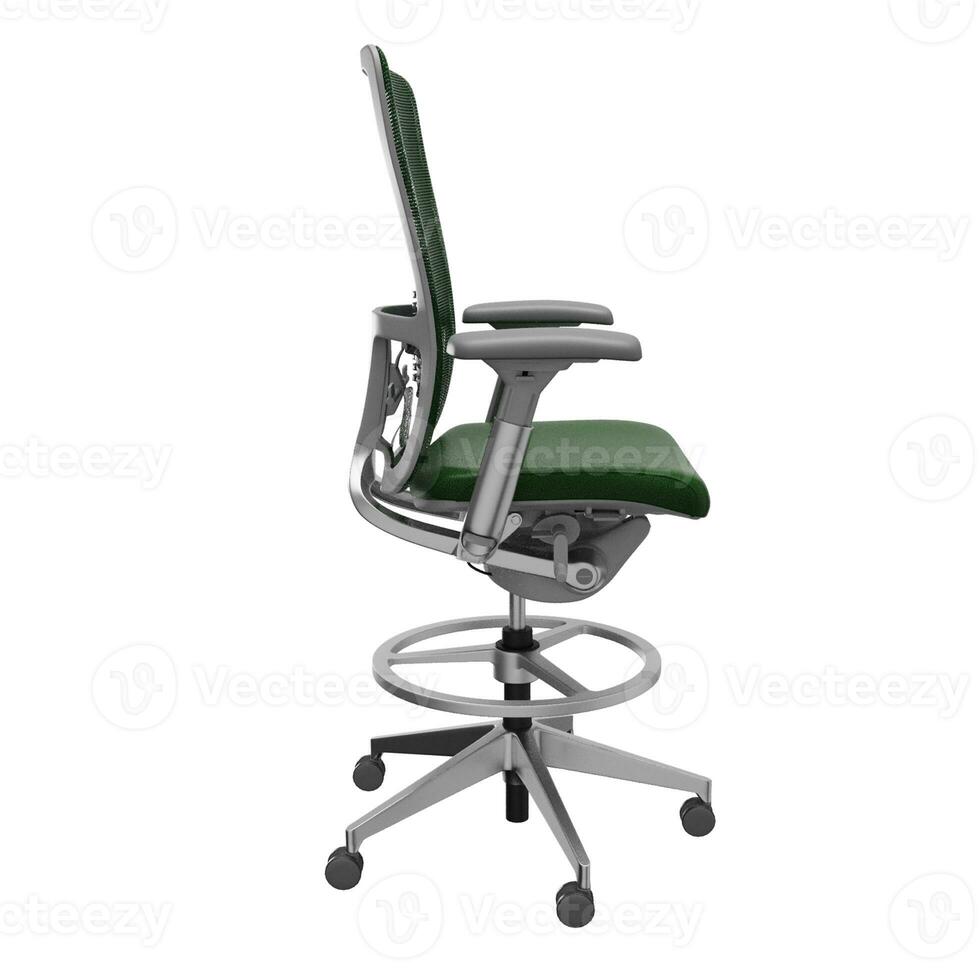 Modern accent chairs right side view 3d rendering. High quality transparent background image. photo