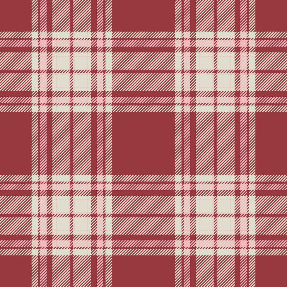 Plaid seamless pattern in red. Check fabric texture. Vector textile print.