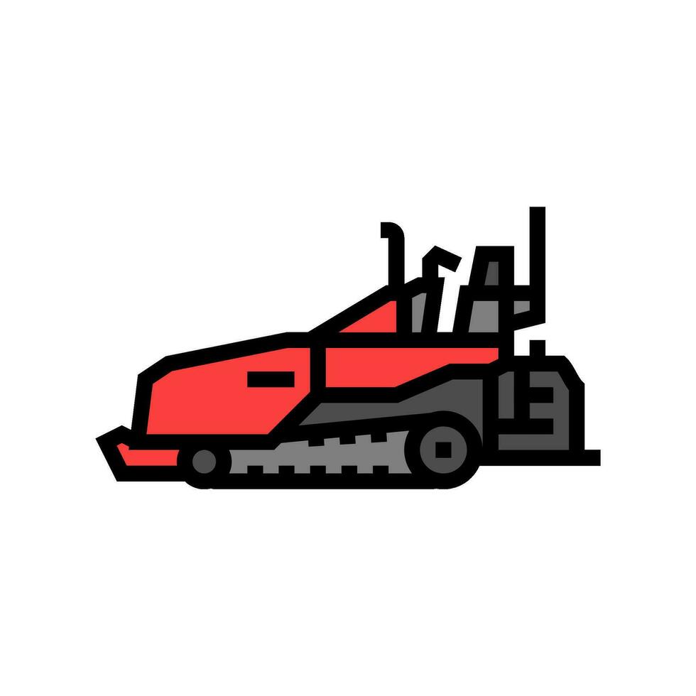 asphalt paver construction vehicle color icon vector illustration