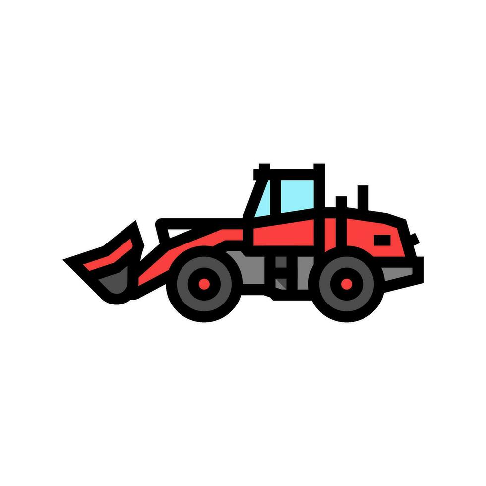 rueda cargador construcción vehículo color icono vector ilustración