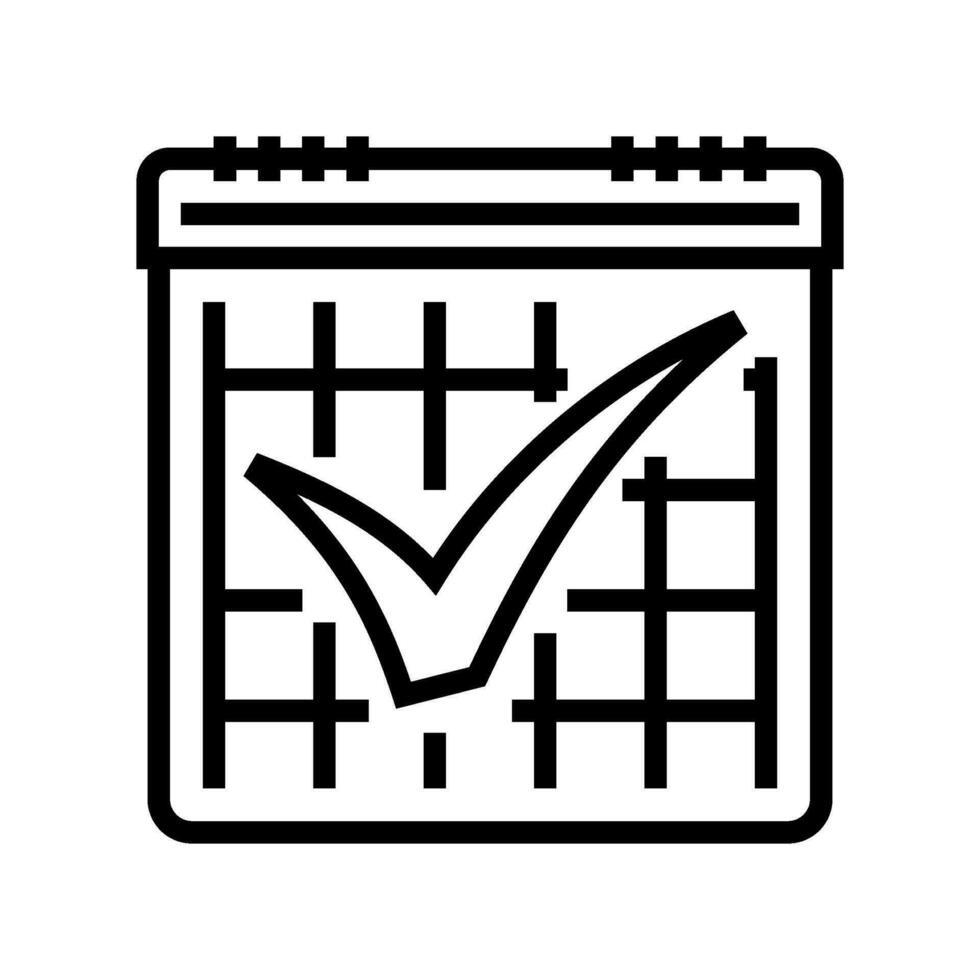 calendar check mark line icon vector illustration