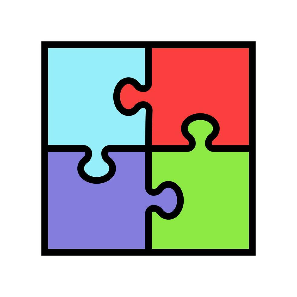 puzzle game solution color icon vector illustration