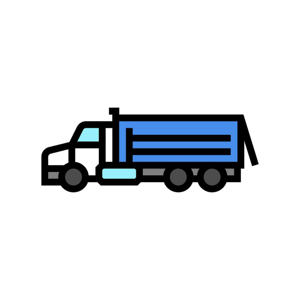 dump truck construction vehicle color icon vector illustration