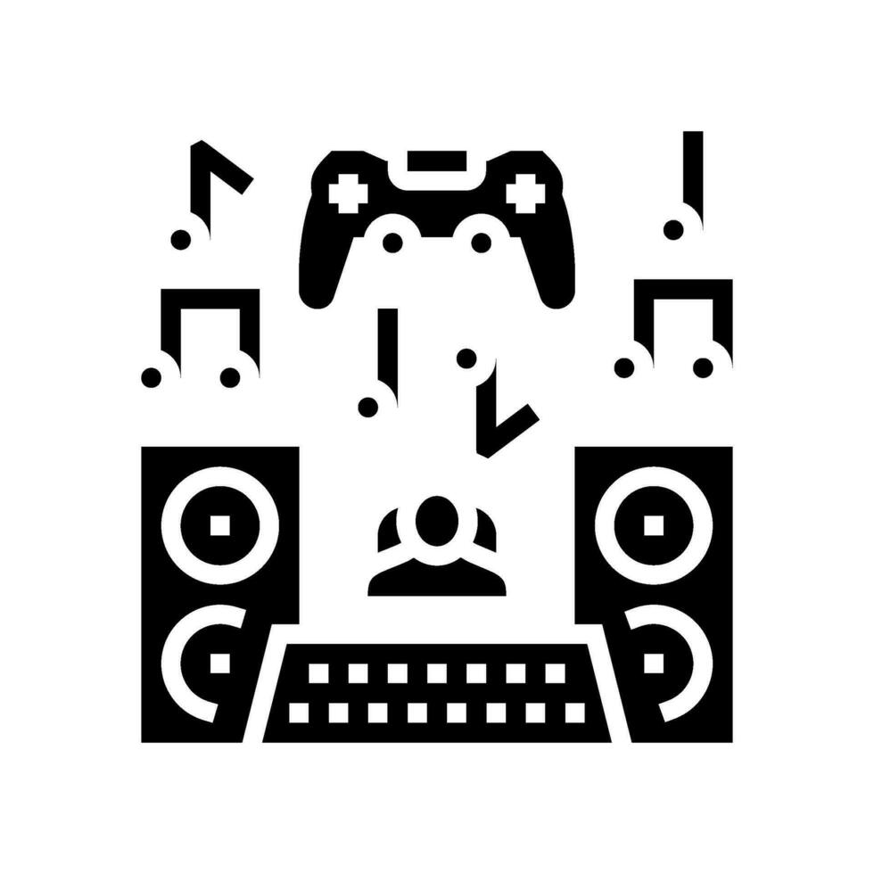 sound design game development glyph icon vector illustration