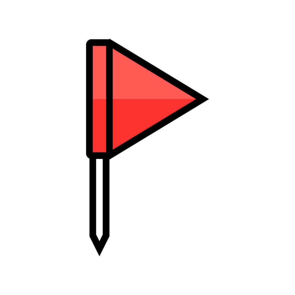 bandera rojo puntero mapa ubicación color icono vector ilustración