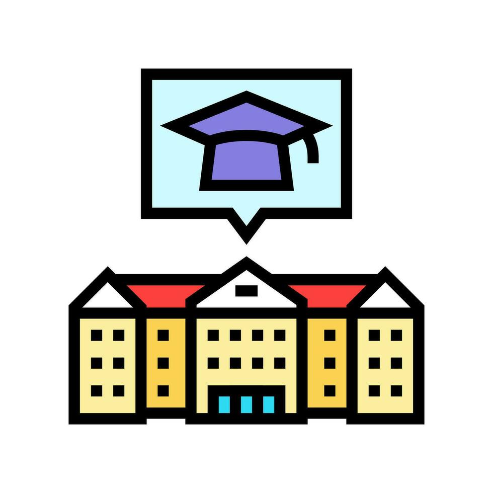 college campus teacher color icon vector illustration