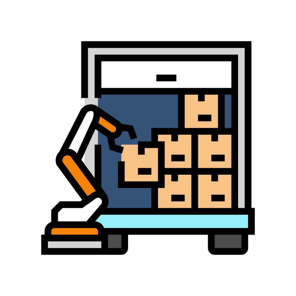 package loading autonomous delivery color icon vector illustration