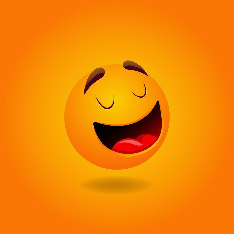 Cheerful, satisfied, smiling, happy, laughing Smile or Emoji. Emotions. Design element for advertising, posters, prints for clothing, banners, covers, children's products, websites, social networks vector