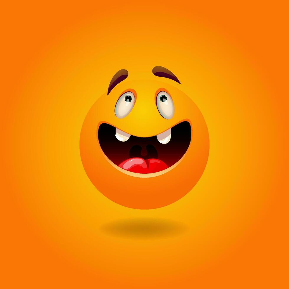 Cheerful, satisfied, smiling, happy, laughing Smile or Emoji. Emotions. Design element for advertising, posters, prints for clothing, banners, covers, children's products, websites, social networks vector