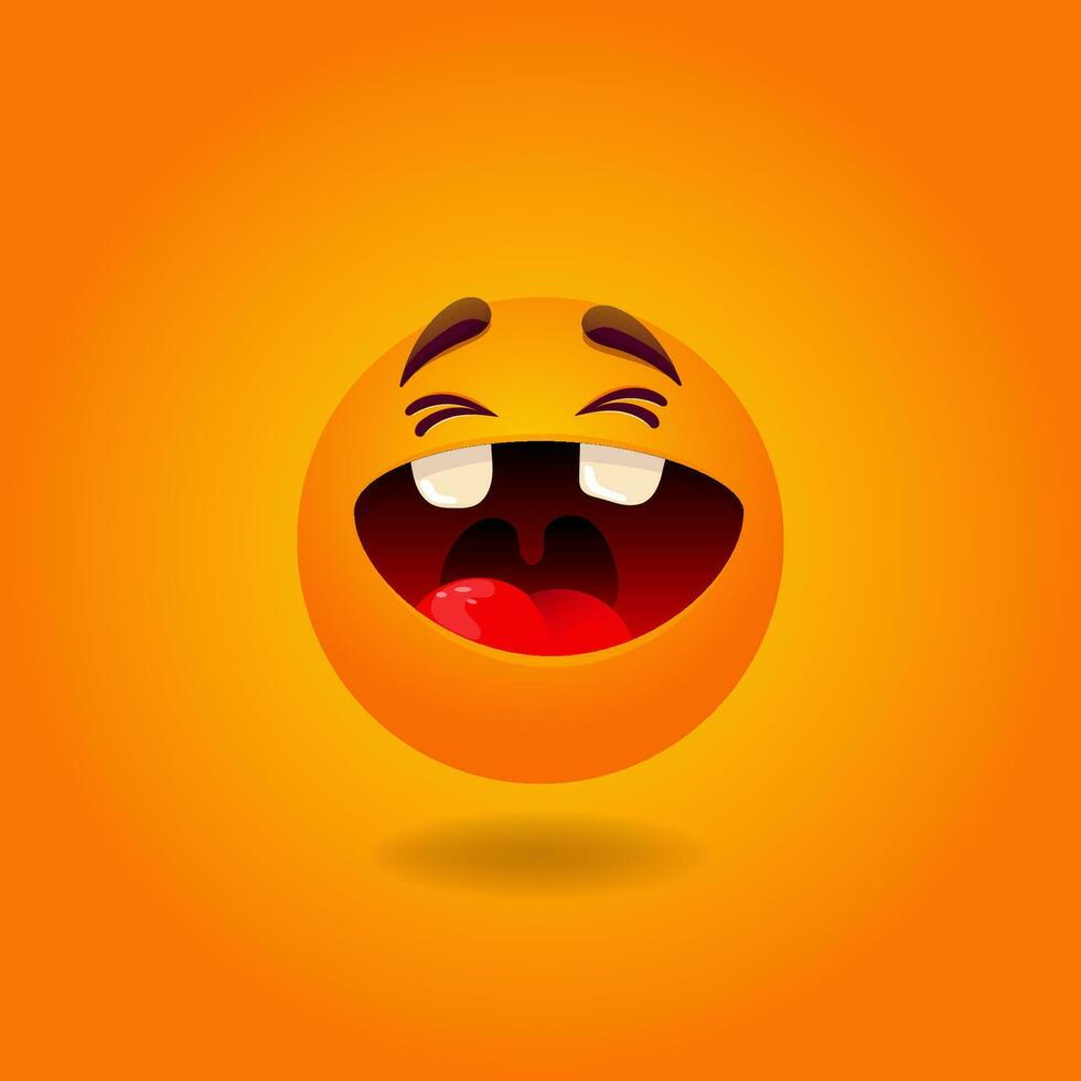 Cheerful, satisfied, smiling, happy, laughing Smile or Emoji. Emotions. Design element for advertising, posters, prints for clothing, banners, covers, children's products, websites, social networks vector