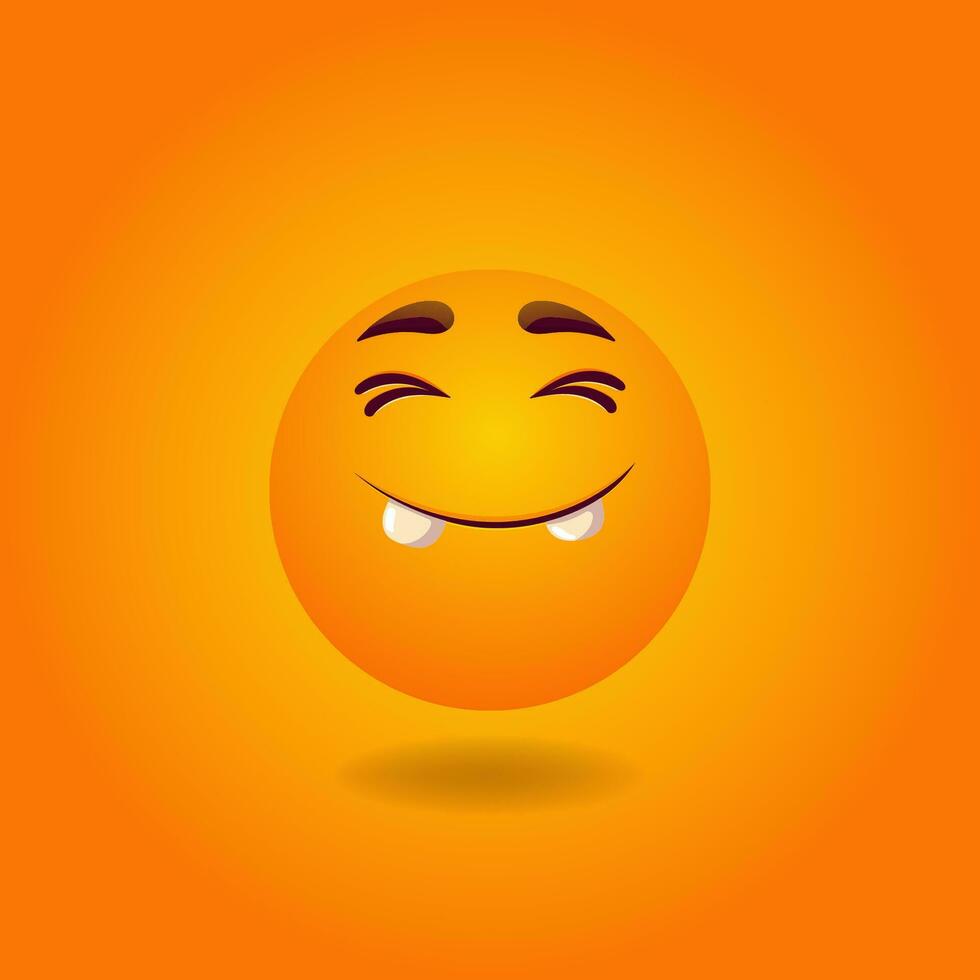 Cheerful, satisfied, smiling, happy, laughing Smile or Emoji. Emotions. Design element for advertising, posters, prints for clothing, banners, covers, children's products, websites, social networks vector