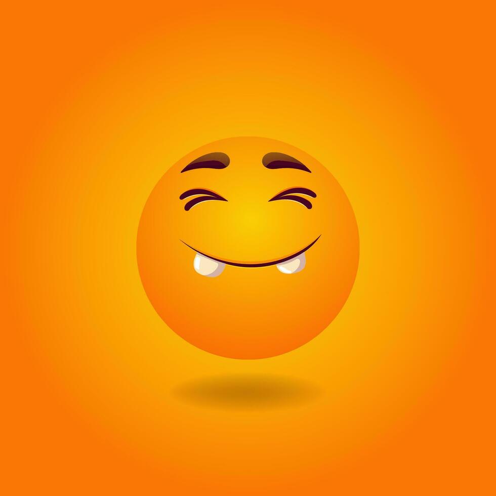 Cheerful, satisfied, smiling, happy, laughing Smile or Emoji. Emotions. Design element for advertising, posters, prints for clothing, banners, covers, children's products, websites, social networks vector