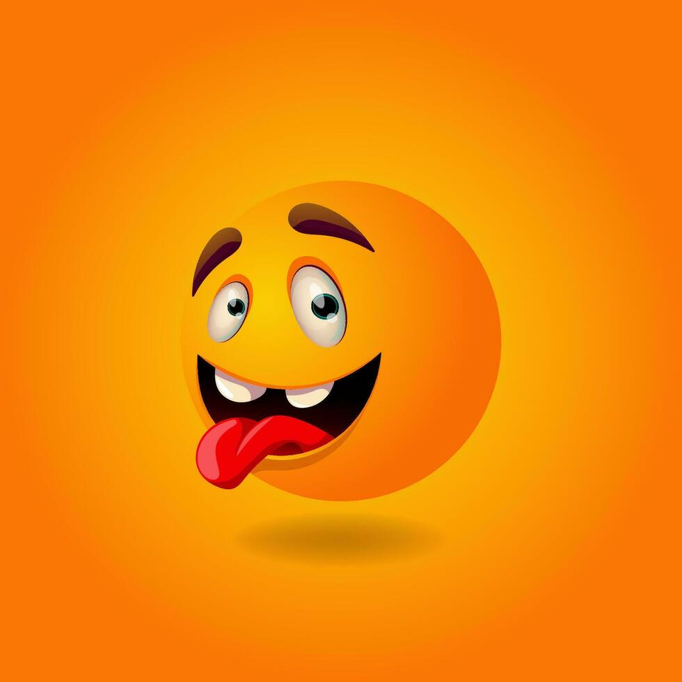 Cheerful, satisfied, smiling, happy, laughing Smile or Emoji. Emotions. Design element for advertising, posters, prints for clothing, banners, covers, children's products, websites, social networks vector