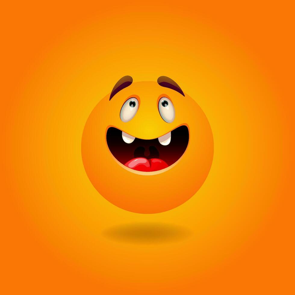 Cheerful, satisfied, smiling, happy, laughing Smile or Emoji. Emotions. Design element for advertising, posters, prints for clothing, banners, covers, children's products, websites, social networks vector