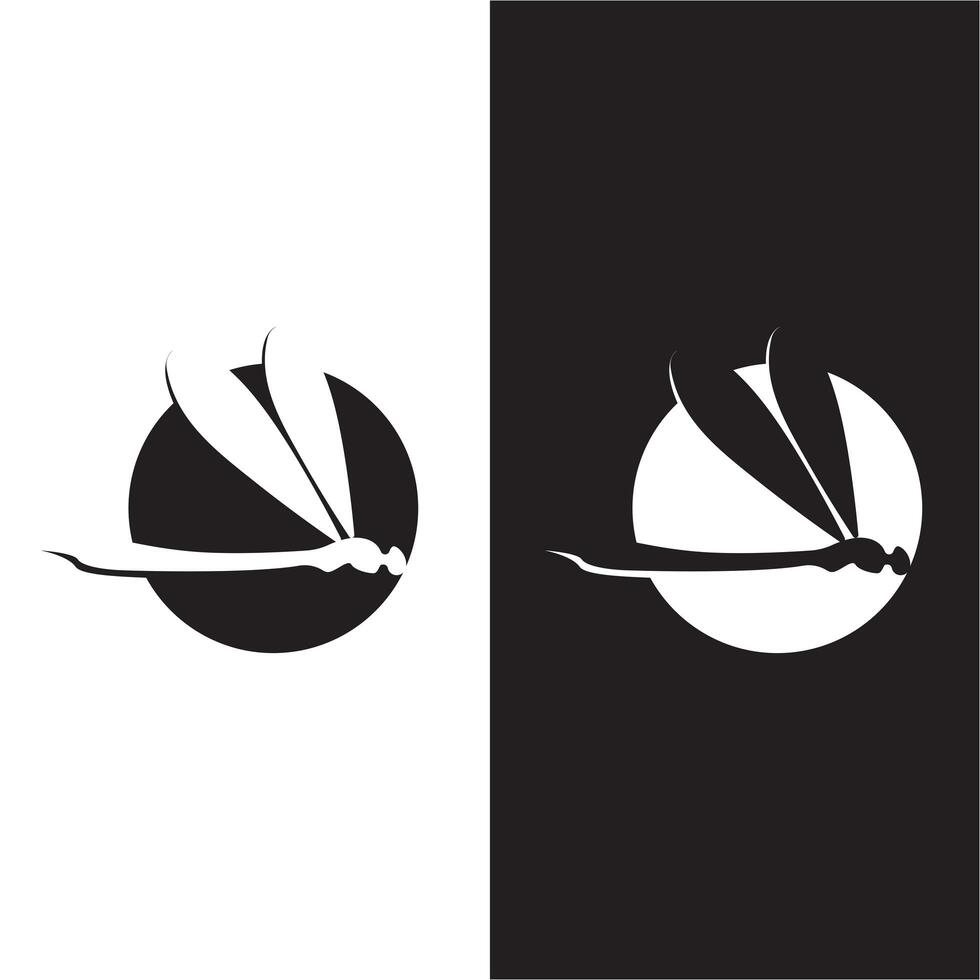 vector de plantilla de diseño de icono de ilustración de libélula foto