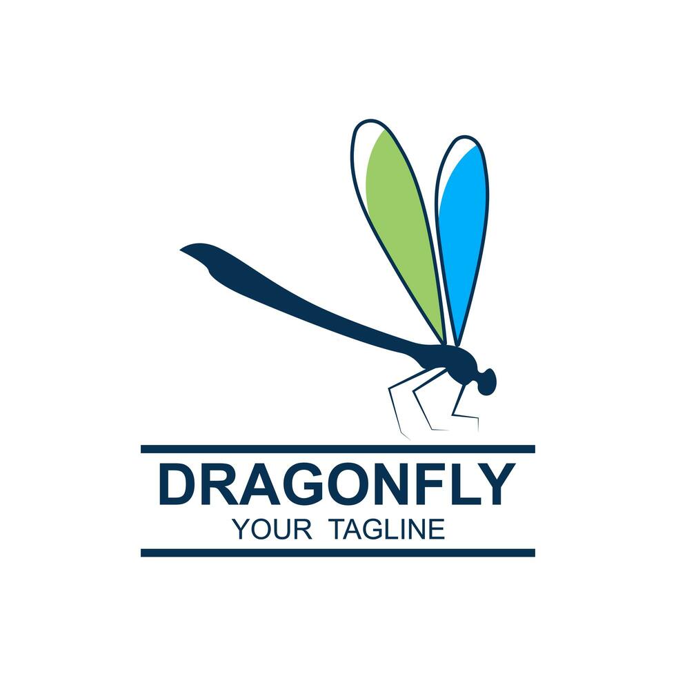 Dragonfly illustration icon design template vector photo