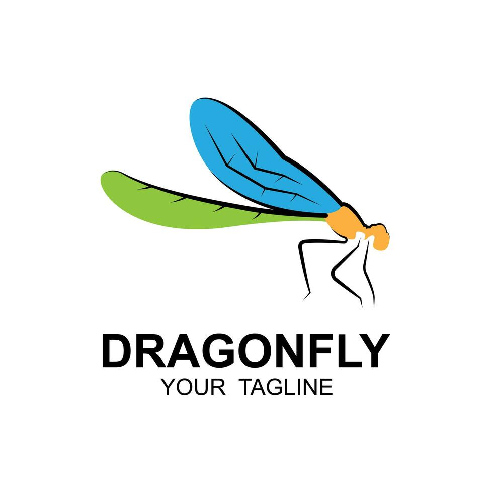 Dragonfly illustration icon design template vector photo