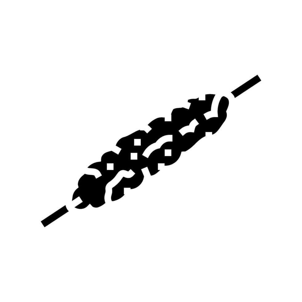 adana kebab turkish cuisine glyph icon vector illustration