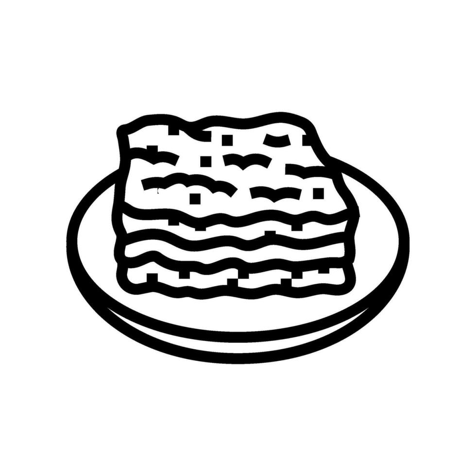 lasagna dish italian cuisine line icon vector illustration