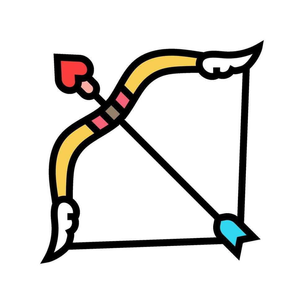 cupido arco flecha color icono vector ilustración