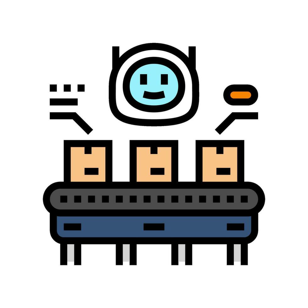 parcel sorting autonomous delivery color icon vector illustration