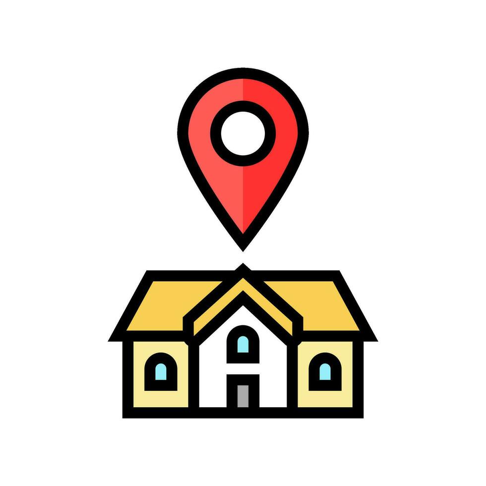 home map location color icon vector illustration