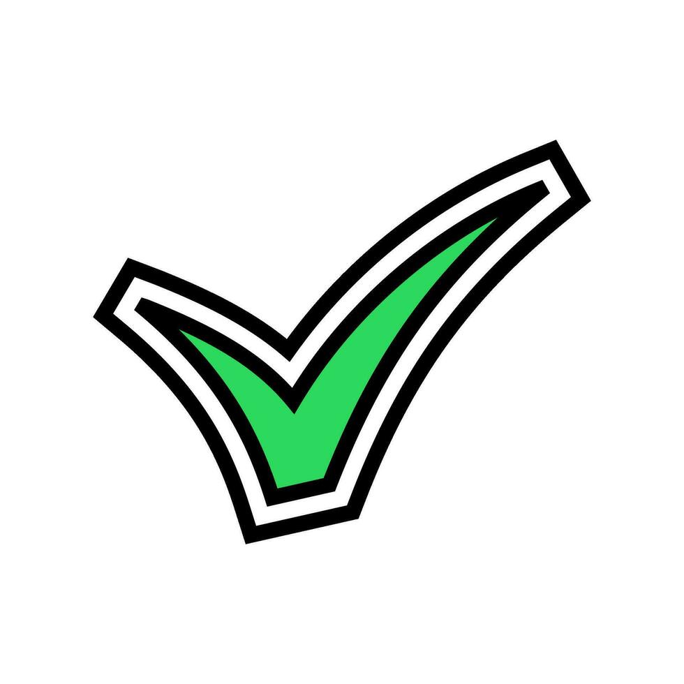 verde cheque color icono vector ilustración