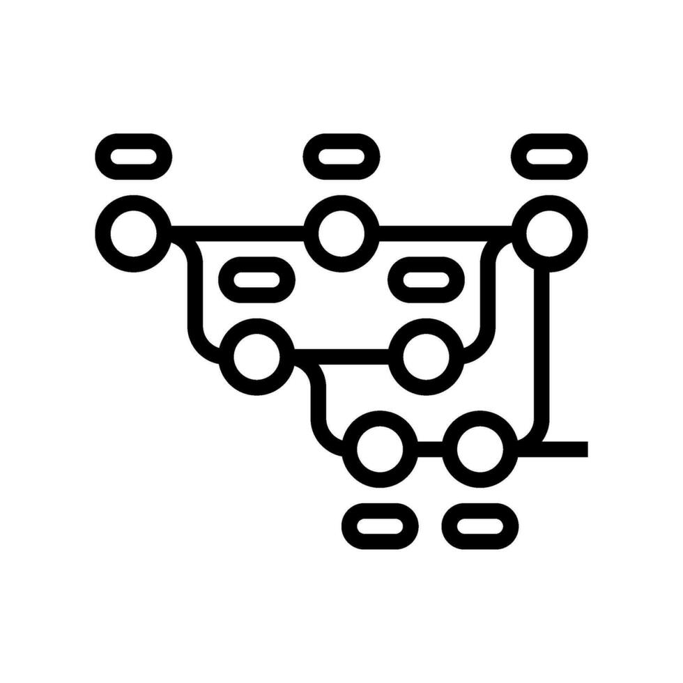 version control software line icon vector illustration