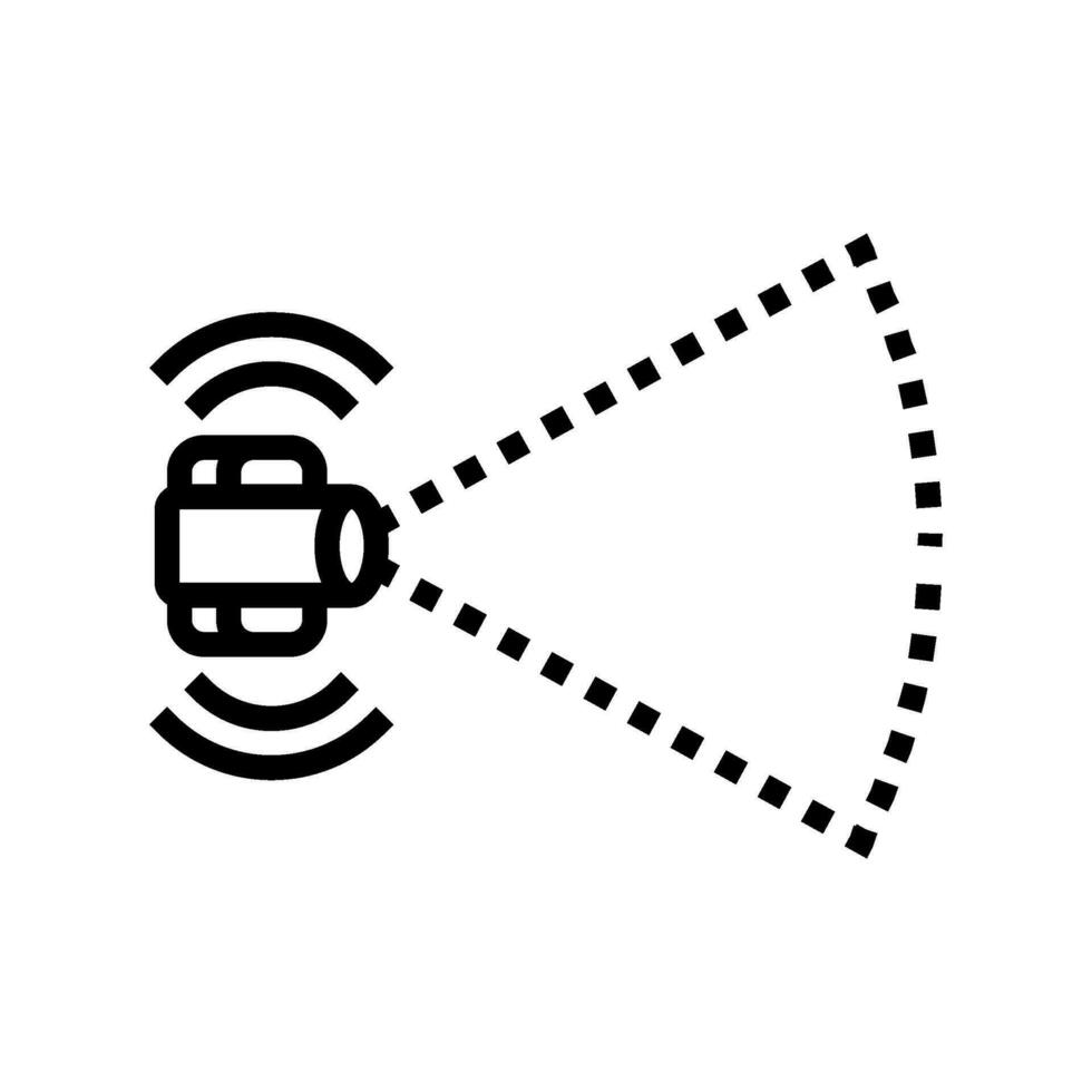 lidar sensors autonomous delivery line icon vector illustration