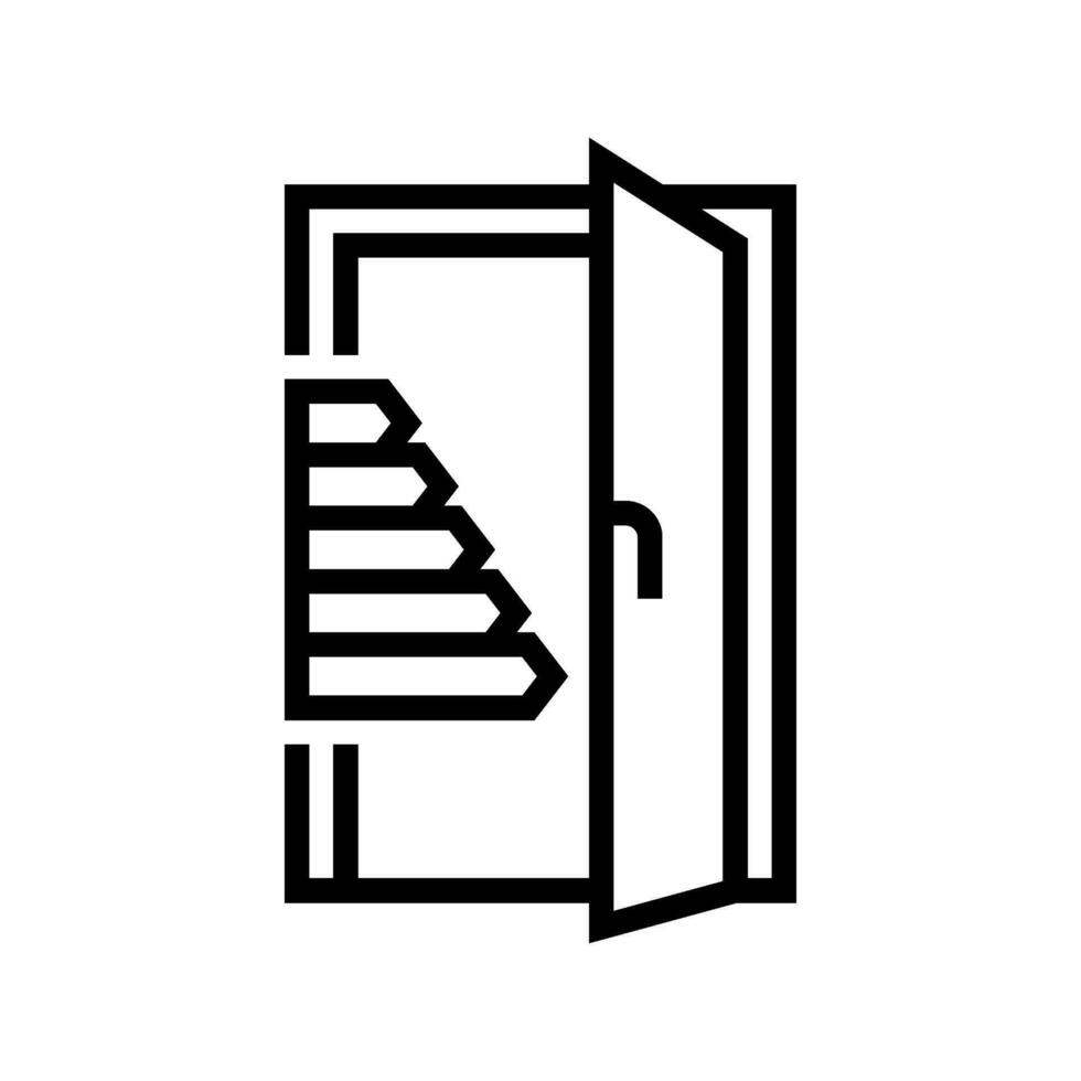 doors energy efficient line icon vector illustration
