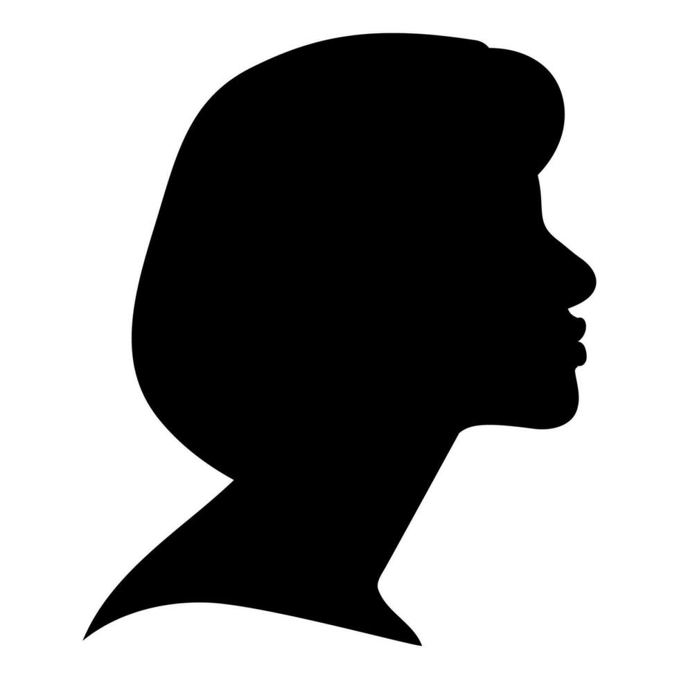 Female silhouette in profile. Side view. Print, logo, poster templates, tattoo idea, advertising, fabric print vector