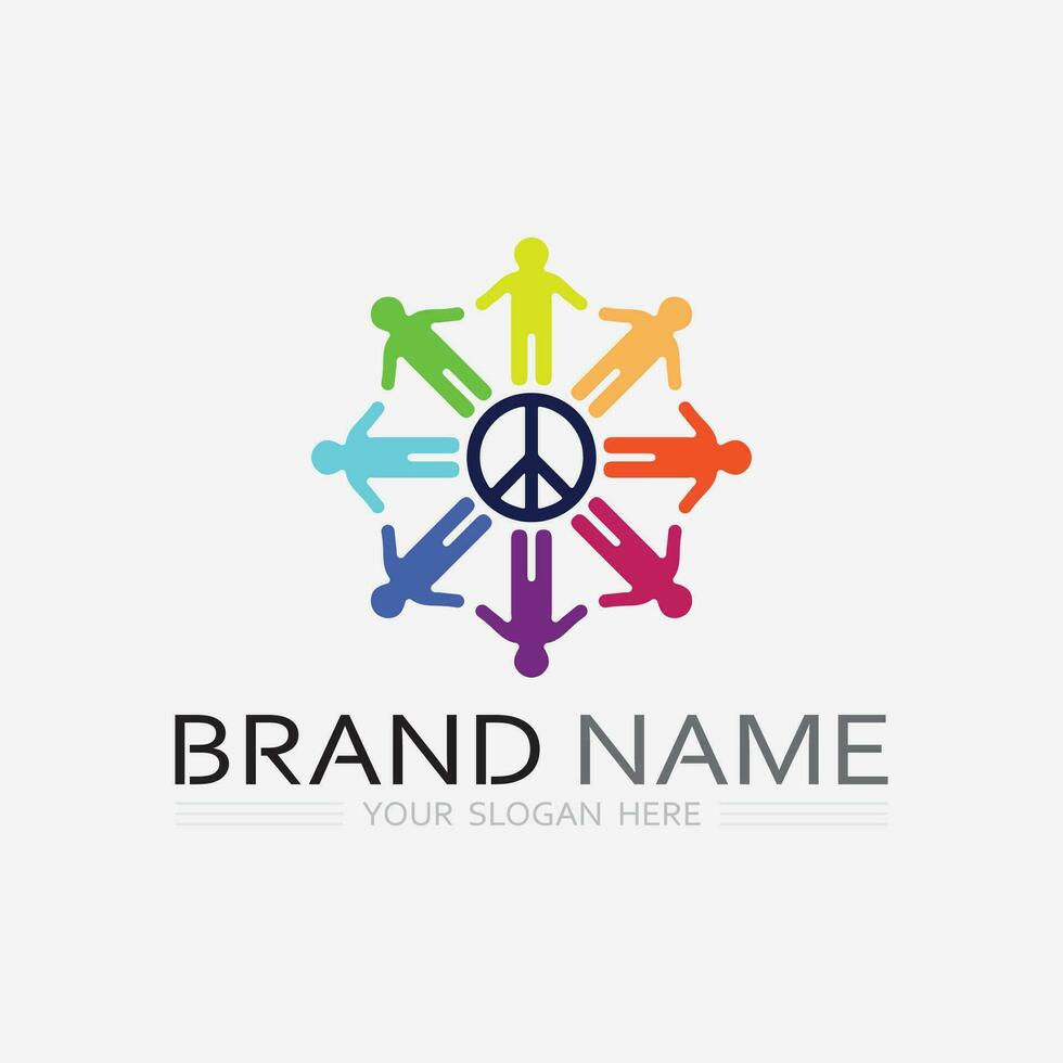 peace logo and design vector illustration concept design