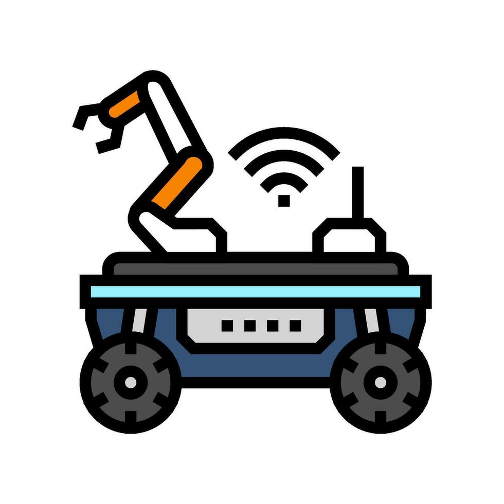 mobile robot autonomous delivery color icon vector illustration
