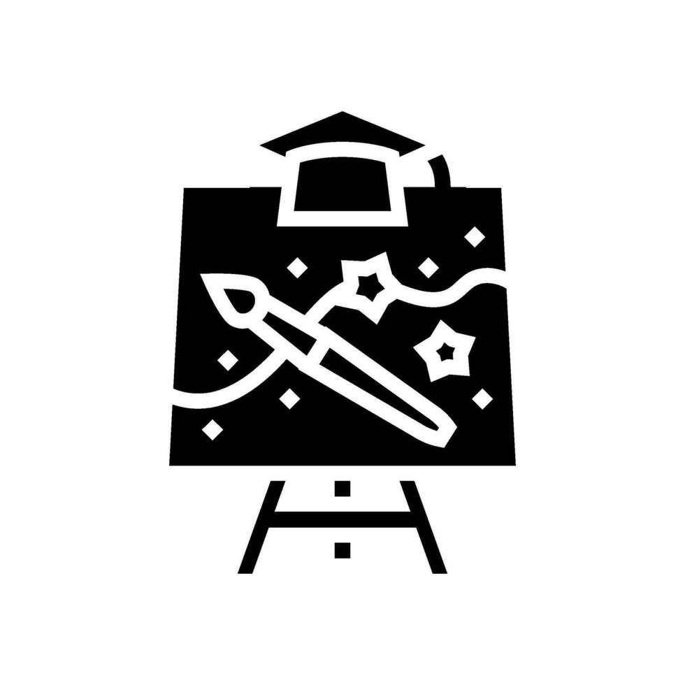 creative arts primary school glyph icon vector illustration