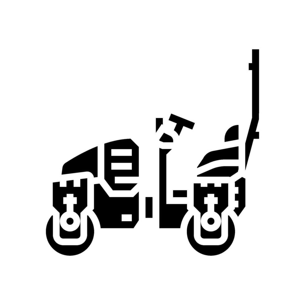 compaction roller construction vehicle glyph icon vector illustration