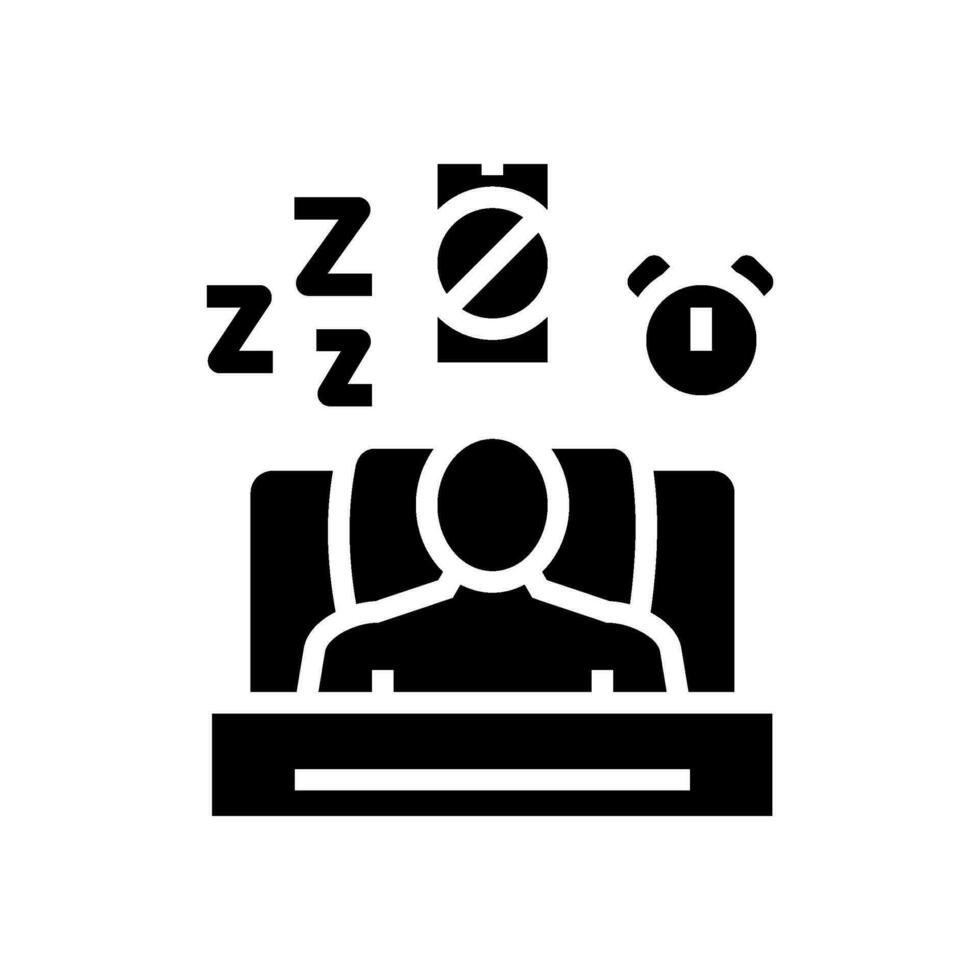 sleep hygiene mental health glyph icon vector illustration