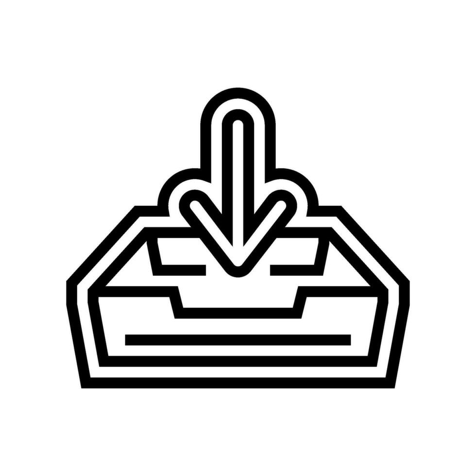 open letter box loading mailbox line icon vector illustration