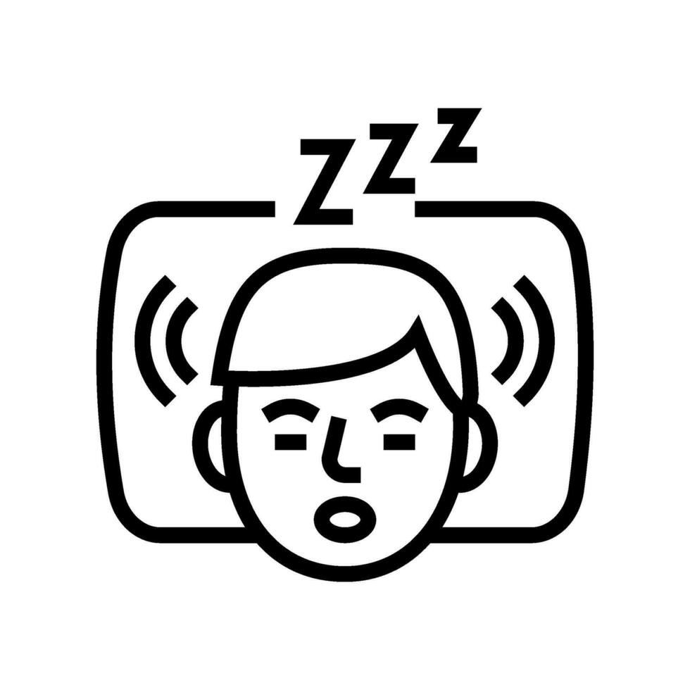 ronquidos dormir noche línea icono vector ilustración