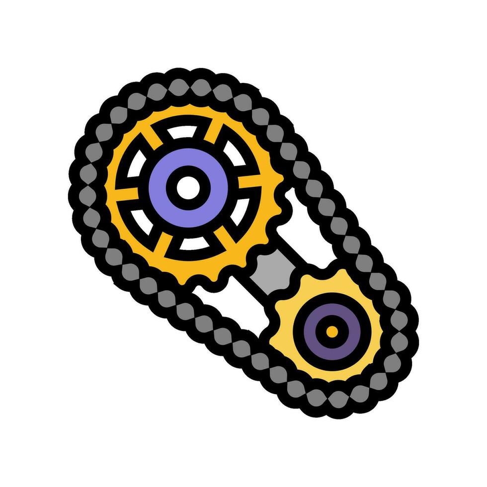 colorful gears fidget toy color icon vector illustration