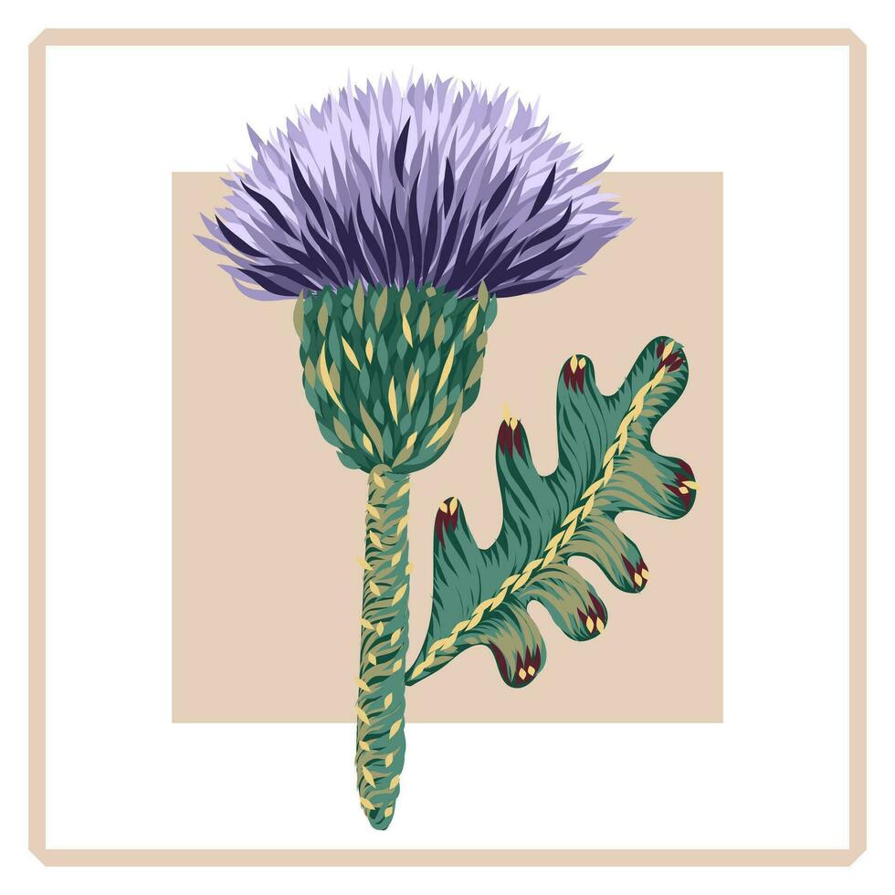 Decorative flower. Vector hand-drawn illustration. Botanical, floral graphic element for postcards, posters, patterns and prints