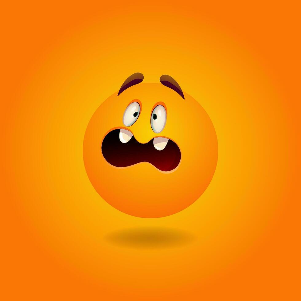 Surprised, confused, scared, strange, puzzled Smile or Emoji. Emotions. Design element for advertising, posters, prints for clothing, banners, covers, children's products, websites, social networks vector