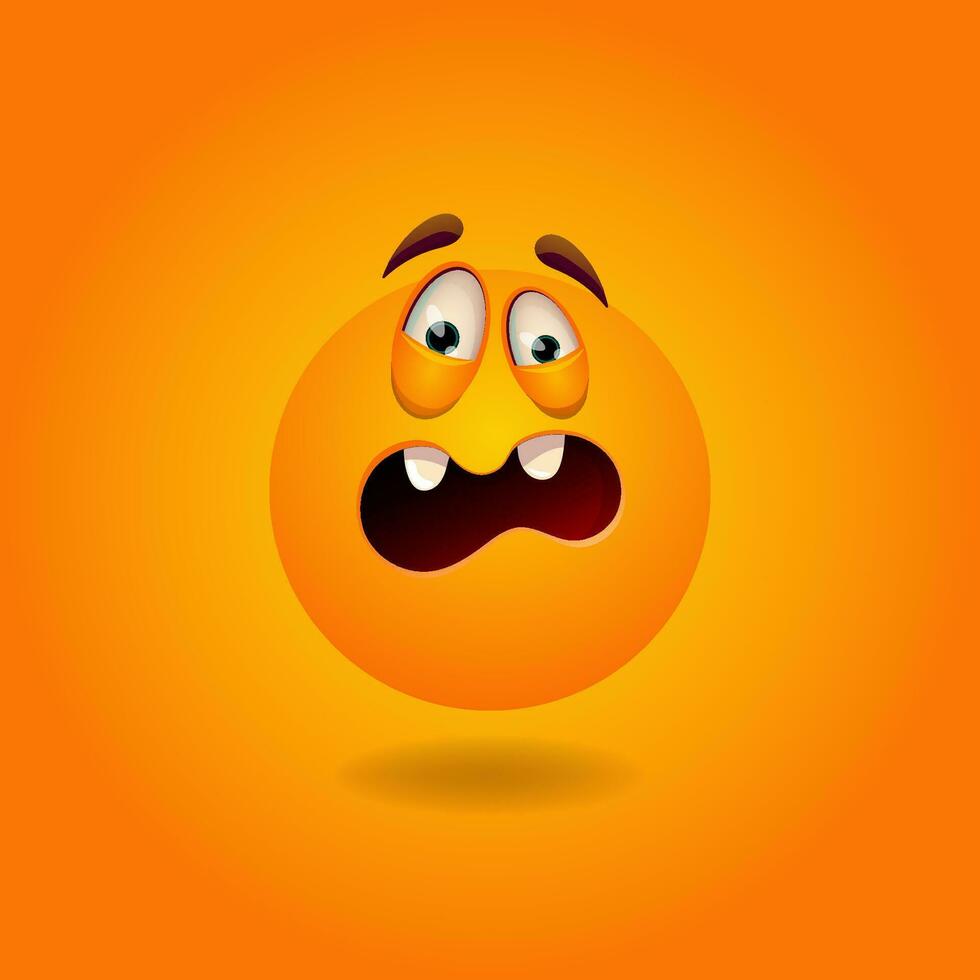 Surprised, confused, scared, strange, puzzled Smile or Emoji. Emotions. Design element for advertising, posters, prints for clothing, banners, covers, children's products, websites, social networks vector