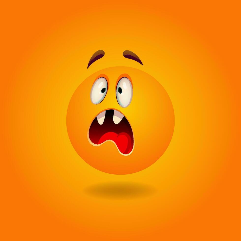 Surprised, confused, scared, strange, puzzled Smile or Emoji. Emotions. Design element for advertising, posters, prints for clothing, banners, covers, children's products, websites, social networks vector