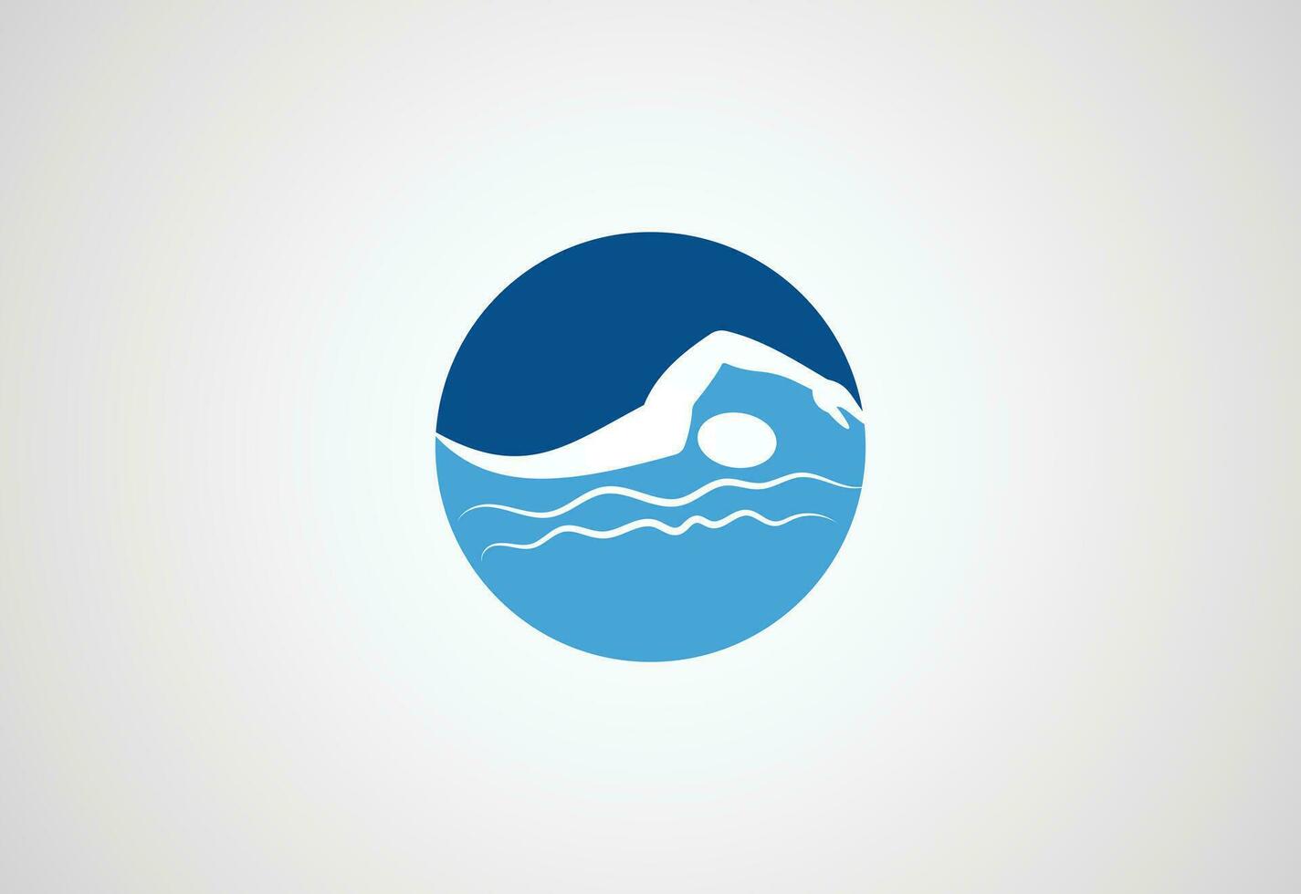 Swimming man logo design, vector design concept